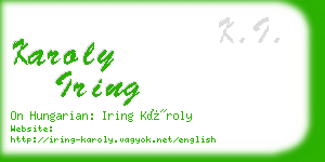 karoly iring business card